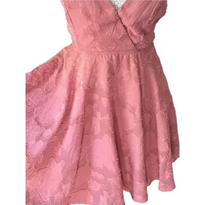 Lulus Days of Beauty Burnout Floral Jaquard Skater Dress Vtg Dusty Rose Pink L thumbnail 9