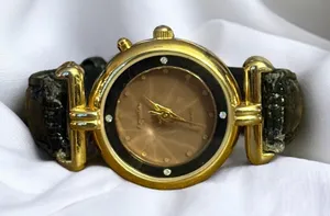 Vintage Aqualite leather watch Gold thumbnail 1