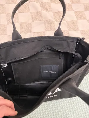 Marc Jacobs The Tote Bag Black Canvas Medium Zippered Handbag thumbnail 7