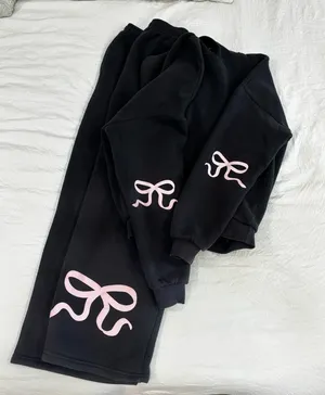 Edikted Bonney Bow Detail Hoodie Sweatpants Set thumbnail 4