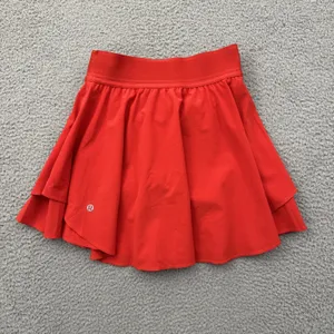 Lululemon Court Rival Skirt Skort Hight Rise Hot Heat Tennis Women's 2 Tall thumbnail 2