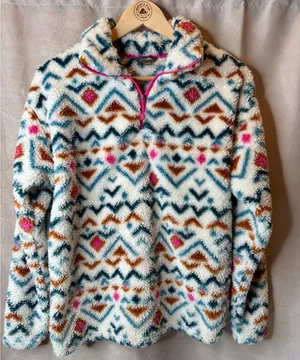 Eddie Bauer Aztec Sherpa Fleece 1/4 Zip Pullover Cozy Geometric S thumbnail 1
