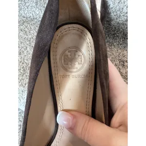 TORY BURCH Astoria Brown Suede Wedge Heels Size‎ 6.5 Leather Soles thumbnail 2