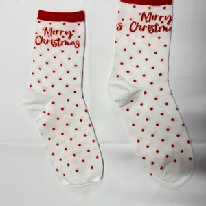 Women's‎ Christmas-themed crew socks NEW in Bag. thumbnail 3