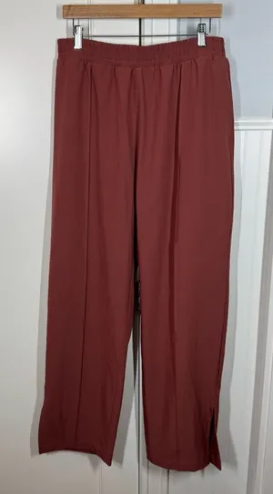 Abercrombie & Fitch Traveler Track Pants High Rise Wide Leg Rose Pink size large thumbnail 1