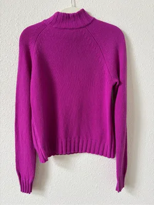 Equipment 100% Cashmere Mock Neck Sweater Pink Size Small Luxury Colorful Cutout thumbnail 2