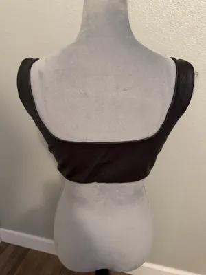 Skims Faux Leather Bralette in “Soot”, Sz XL thumbnail 3