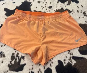 Nike Dri-Fit running shorts, size M, orange (for running or walking) [COPY] thumbnail 1