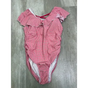 Love & Grow Red Gingham Plaid Ruffle One Piece Swimsuit Size Medium thumbnail 3