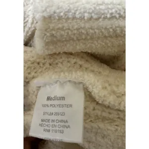 Poof Apparel Super soft Cozy Cable Knit Open Front Ivory cream Cardigan‎ - M thumbnail 4