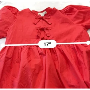 Band Of The Free Scarlet Red Bow Mini Dress Tie Front Boho Coquette Medium thumbnail 12