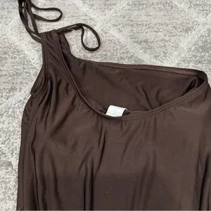 Good American New Shine One Shoulder Brown One Piece Swimsuit 2 MISSING BELT thumbnail 9