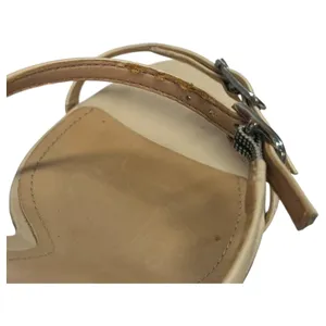 Schutz Sandals Womens 7.5 Nude Beige Leather Strappy Block Heel Buckle Classic thumbnail 13