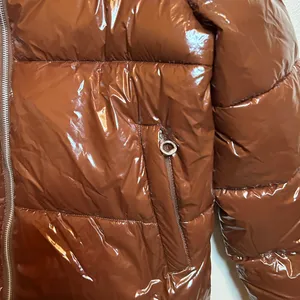 Noize Goldie Patent Puffer Jacket‎ in Brown Size L thumbnail 3