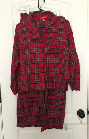 2 Piece Family PJs Macys Women's Flannel Pajama Lounge Set Size Small thumbnail 1