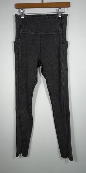 Aerie OFFLINE OG High Rise Acid Wash Pocket Leggings Gray L thumbnail 1