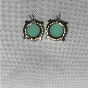 Turquoise colored Stud Earrings Green thumbnail 2