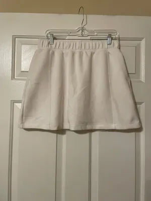 Mondetta Women's White Athletic Skirt Walking Skort, Cream with pockets Size Medium thumbnail 3
