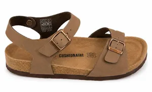Cushionaire 10M Sandals Lauri Brown Slingback Buckle Comfort Leather Insole thumbnail 1