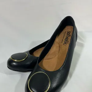 Softwalk Sonoma Halo Leather Ballet Flat Shoes S2257-001 Womens 8 Black Stylish‎ thumbnail 2