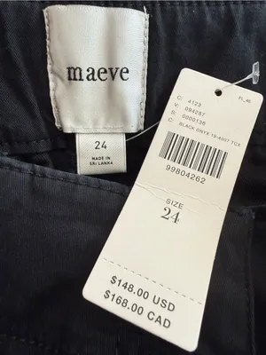 Anthropologie Maeve Scallop Wide-Leg Pants Size 24 Black thumbnail 9