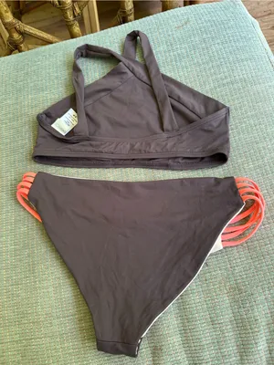 NWOT L*Space Low Down high neck bikini set grey small thumbnail 4