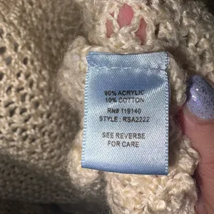 Pink Melo Cream Open-Knit Women's Sweater With Pockets Size Large thumbnail 4