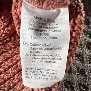 Madewell Open Stitch Cotton Blend Cropped Sweater Rust‎ Orange Size Large thumbnail 4