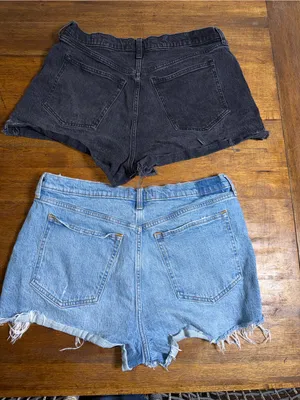 Abercrombie & Fitch Set of 2 High Rise‎ Mom Shorts Cut Off Boho Plus Size 16 thumbnail 2