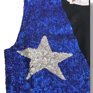 Vintage Sequin Texas Flag Vest Western Americana Rodeo Statement Red White Blue thumbnail 6