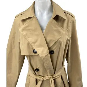 New Look Women's Tan Long Sleeve Double Breasted Belted Trench Coat Jacket 10 thumbnail 3
