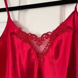Dentelle V-Neck Lace Trim Satin Chemise - Size M thumbnail 3