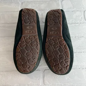 UGG‎ Ansley Moc Slippers Womens 9 Black Suede Sheepskin Slip On Cozy Loafer thumbnail 15