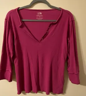 Womens The North Face A5‎ Series V-Neck Pink Long Sleeved T-Shirt Size Large thumbnail 1