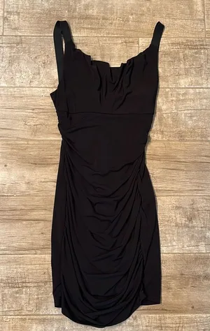 Ruby Rox black little black dress with zipper cut out back thumbnail 1