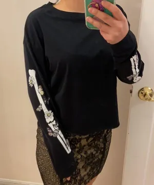 Skeleton sleeve top. M Black Size M thumbnail 7