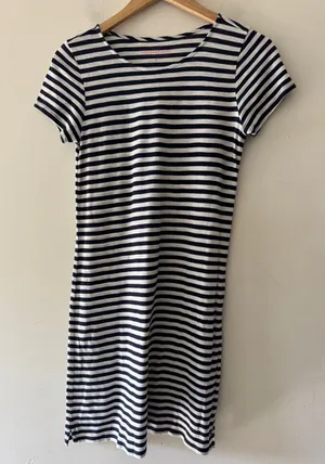 Vineyard Vines Blue and White Stripe‎ T Shirt Dress Pima Cotton Modal thumbnail 1