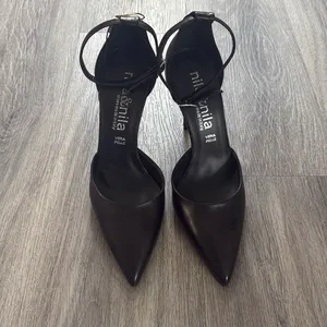 Nila & Nila Black Women's Heels Pointed Toe Ankle Strap Stiletto Heel Pumps thumbnail 5