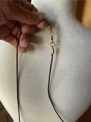 Cord Necklace with Brass Charm Pendant thumbnail 3