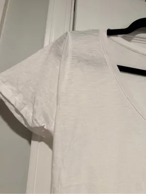 NWOT Madewell Size S White V Neck Short Sleeve Lightweight Slub Cotton Top thumbnail 4