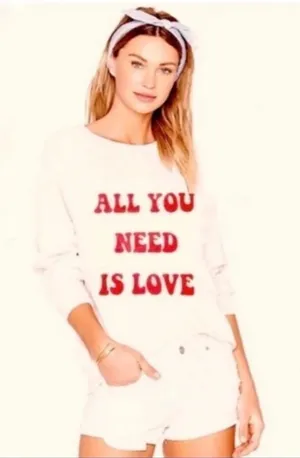 Wildfox All you need‎ is love sommers sweatshirt C29 thumbnail 1