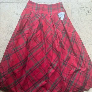 NWT Disney Red Plaid A-Line Skirt S satin taffeta toule christmas 28”waist thumbnail 5