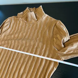 Reformation Brown Ribbed Mock Neck Long Sleeve Mini Dress Slit Size M USA thumbnail 10