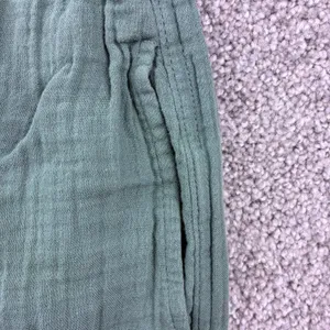 Gap Gauze Wide Leg Pants Womens‎ S Green Cotton Pull On Elastic Waist Lagenlook thumbnail 8
