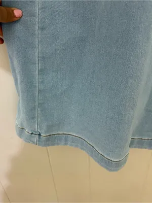 Pilcro Anthropologie Wide Leg Denim Knit Pants L High Rise Pull On Jeans thumbnail 9