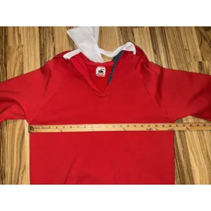 VTG Fruit of the Loom Women's L‎ Large Sweatshirt USA Flag Hood Ribbon Tie thumbnail 7