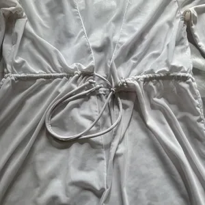 Sheer Long Cardigan Swim Cover White thumbnail 3