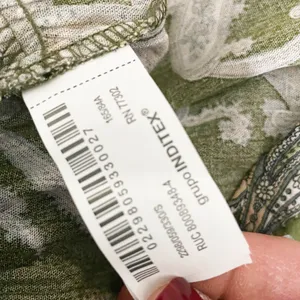 Zara Paisley Print Pattern Green Neutral Stretch Waist Long Sleeve Maxi Small thumbnail 3