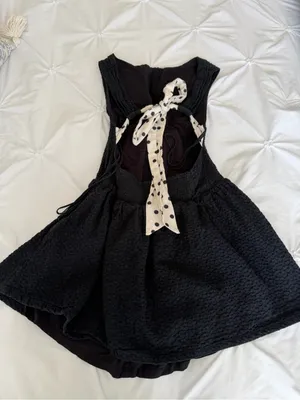 Free People Black Textured Mini Dress thumbnail 2
