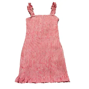 Gianni Bini Mia Smocked Gingham Square Neck Ruffle Strap Dress Red Size Medium thumbnail 3